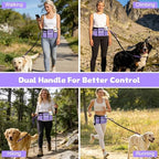ETACCU elastic jogging dog lead showing reflective stitching details
