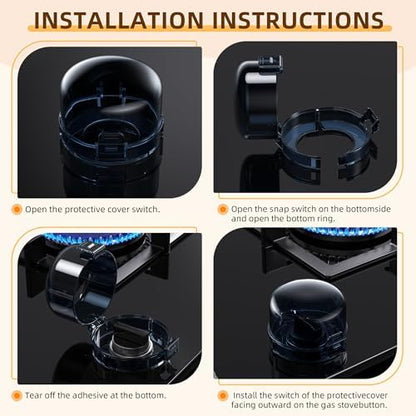 Wilniry universal gas oven knob safety cover open view