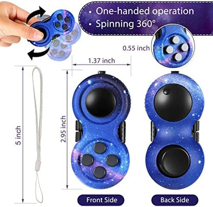 Skylety 2 Piece Fidget Toys showing both starry blue and purple styles