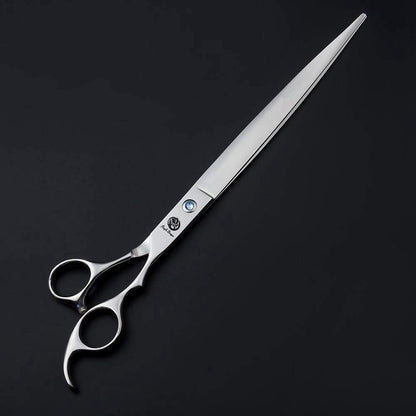 Purple Dragon professional barber shears alongside its included black protective storage bag