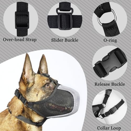 Adjustable straps on Mayerzon dog muzzle for secure fit
