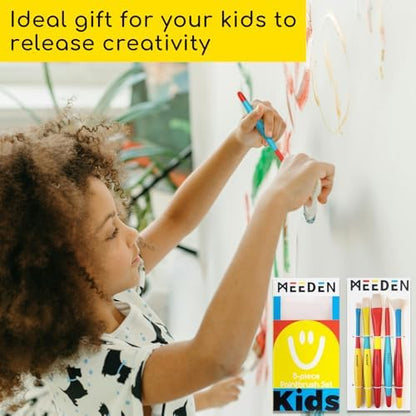 Durable non shedding children craft paintbrushes close up detail