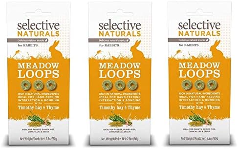Supreme Selective Naturals baked loops with Timothy hay and thyme for rabbits packaging details