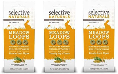 Supreme Selective Naturals baked loops with Timothy hay and thyme for rabbits packaging details