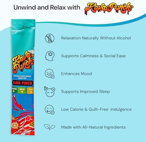 Kava Punch kava kava extract stress relief drink mix individual portable stick packs