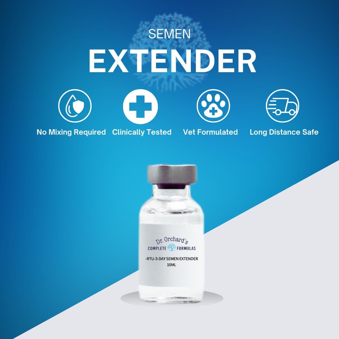 Two ten milliliter glass vials of USA imported canine sperm preservation solution