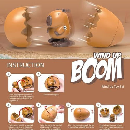 Generic Windup Hatching Surprise Eggs showing the simple two piece mechanical twist design