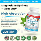 Nature's Branch magnesium supplement bottle back label with nutritional facts