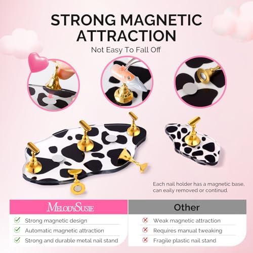 Two cloud shaped magnetic bases with metal nail holders