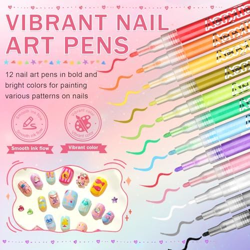 Ionsgako acrylic paint markers for nail art open set