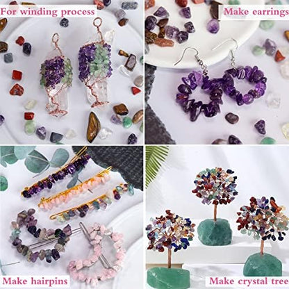 Yatojuzi fluorite stones inside a potted plant