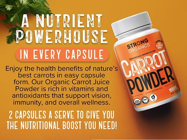 Strong Organics USDA Organic carrot powder label details