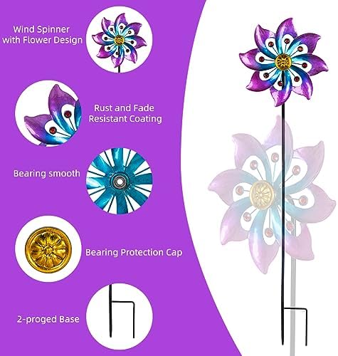 Side profile of Vewogarden outdoor metal flower decor