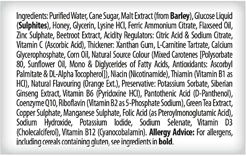 Close up of Vitabiotics Feroglobin Liquid Plus liquid iron supplement with premium botanicals
