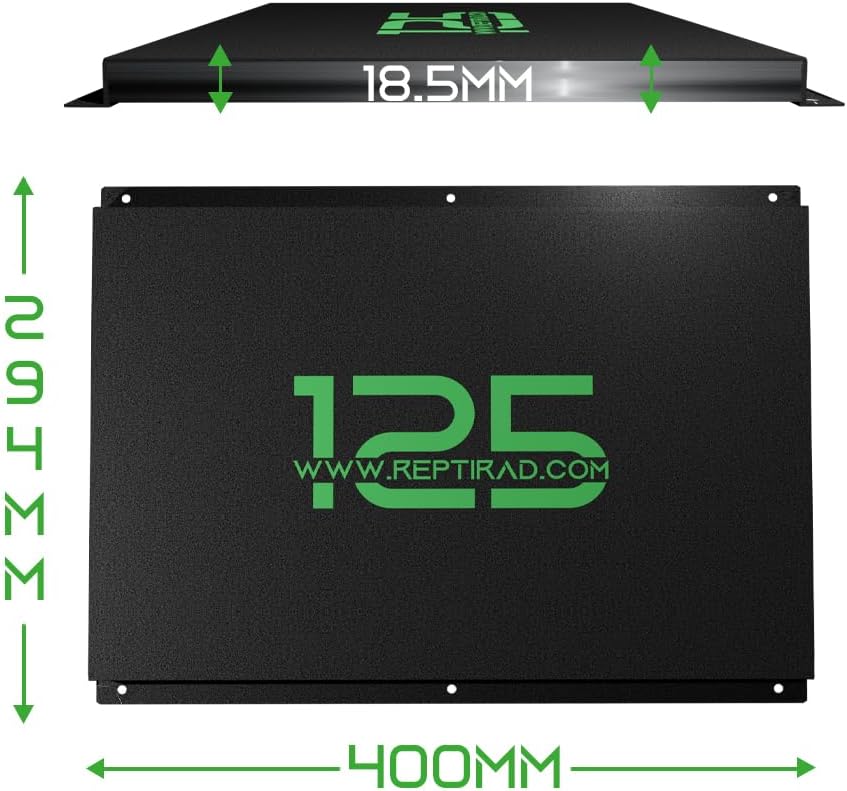 ReptiRad advanced radiant thermal panel top view showing galvanized steel design