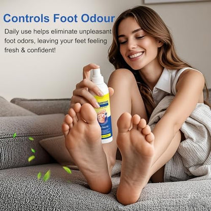 QRZBPZWE foot sanitizer spray being applied to athletic shoes