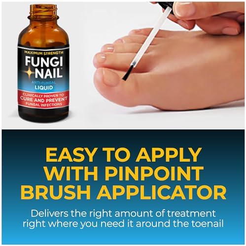 Fungi-Nail topical liquid being applied to skin around the toenails