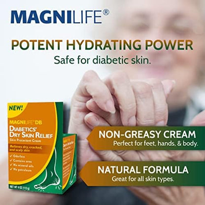 Petroleum-free MagniLife DB skin protectant for sensitive diabetic foot care.