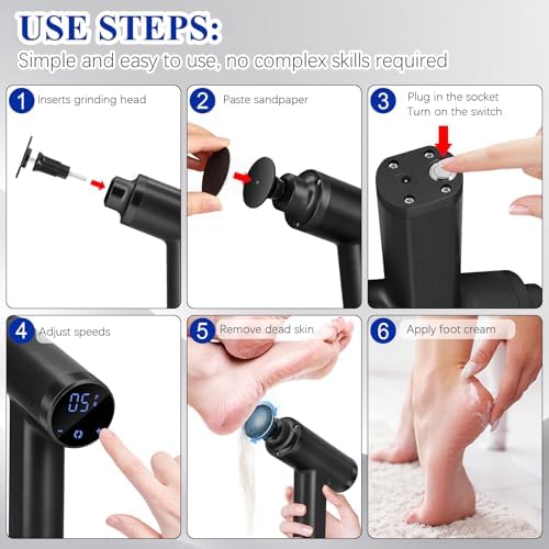Handheld high torque foot sander for professional home pedicure