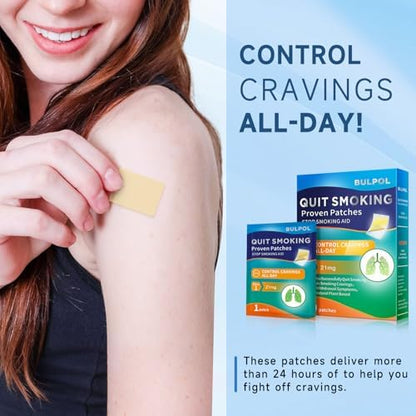 BULPOL 21mg quit smoking patches transdermal system back panel text