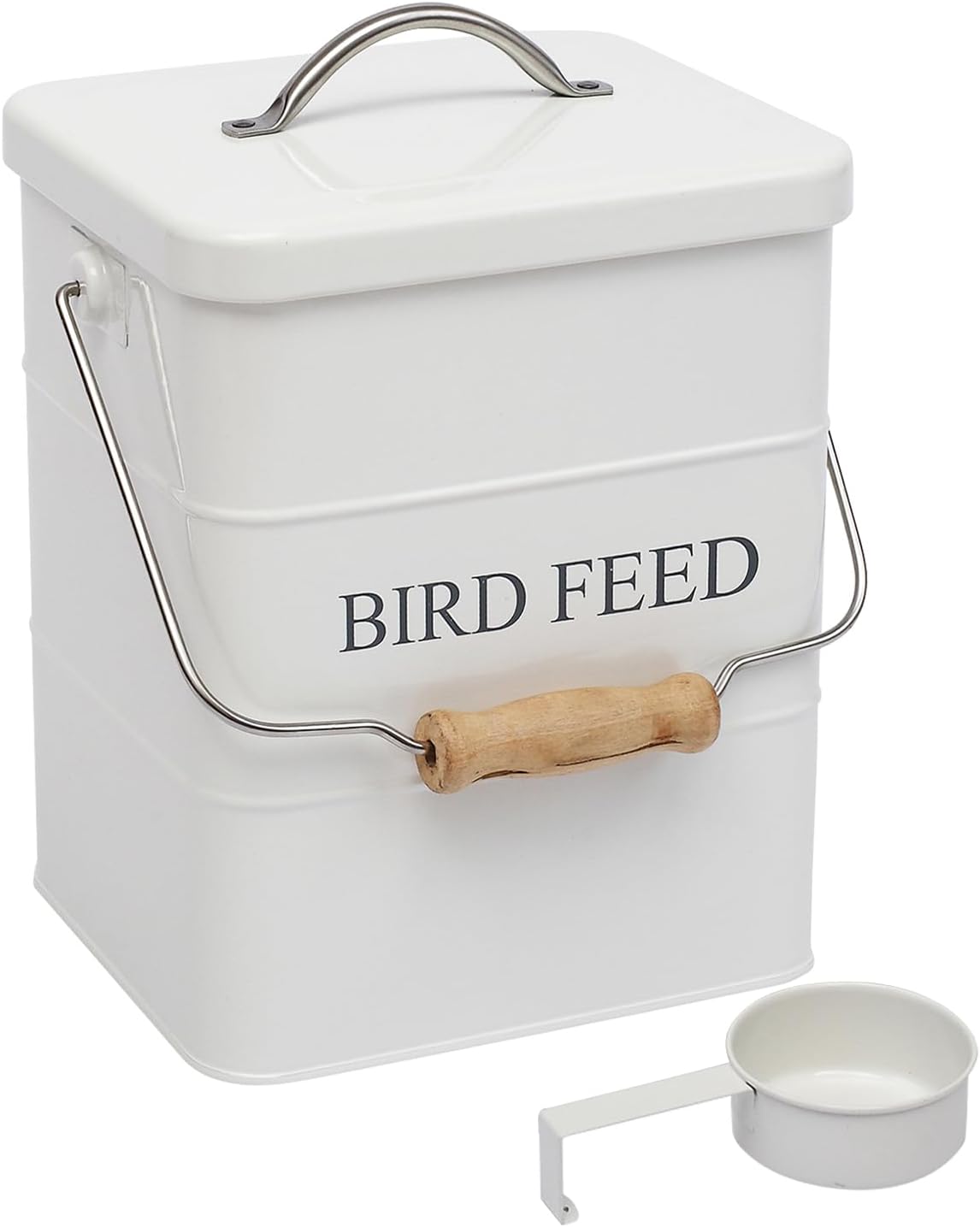 Bird Seed Storage Container Airtight,5~6LB Metal Bird Food Container with Scoop,Wild Bird Seed Tin for Storing Sunflower Seed-Ideal for Outdoor or Indoor-Squirrel proof -Green - Image 9