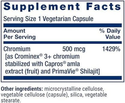 Life Extension Optimized Chromium bottle top view and expiration date verification area.