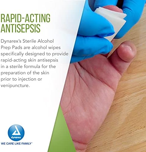 Latex free non-woven alcohol prep pads for clinical and home healthcare applications.