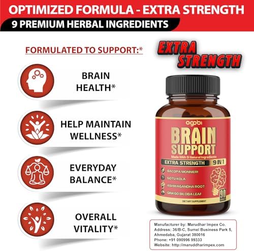 Agobi 9in1 vegan brain supplement packaging detailing 3 months supply