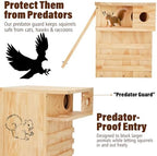 Extra Large Squirrel House for Outside with Stand & Predator Proof, Large Squirrel Box for Outside with Easy-Clean Front Door, Wooden Squirrel Nesting Box for Chipmunks and Small Animals - Image 3