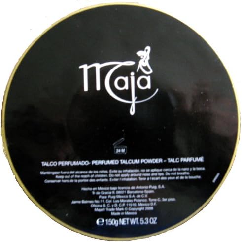 Maja Talcum Powder with soft application puff for feminine hygiene and freshness