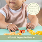 UpwardBaby baby mat rolled up compactly for easy travel and restaurant use.