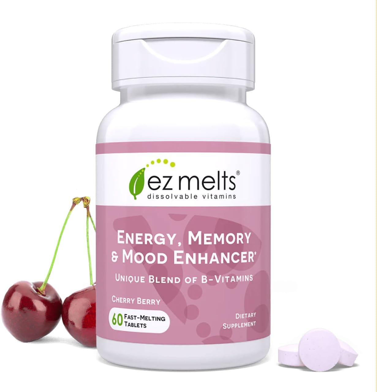 EZ Melts Energy Memory and Mood Enhancer front view bottle