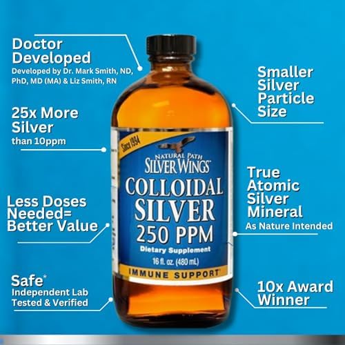 Natural Path Silver Wings liquid supplement bottle side profile