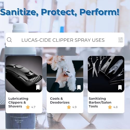 Lucas-Cide Clipper Cleaner 16 fluid ounce bottle studio shot