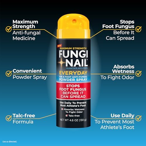 Talc-free antifungal foot spray for moisture and odor control.