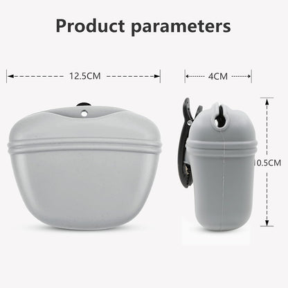 Compact size comparison of the grey and black imported silicone dog pouch set