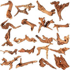Close up of small fish tank wood branches measuring four to seven inches for aquascaping layouts.
