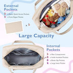 Mommore Diaper Bag Tote interior view highlighting organizational pockets