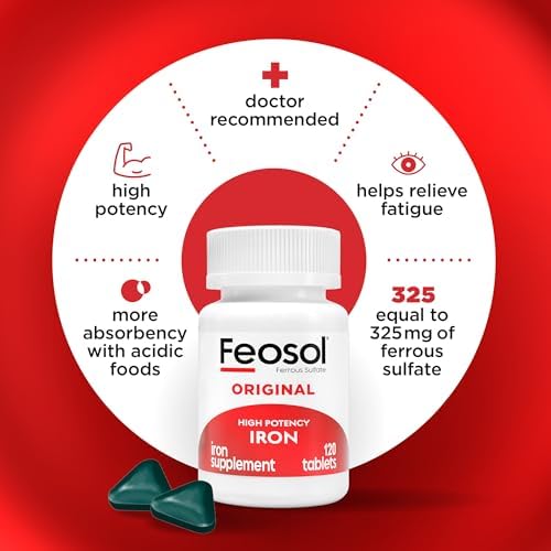 Feosol imported high potency iron supplement tablets for fatigue relief
