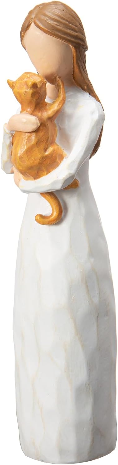 Cat Memorial Gifts for Loss of Cat,Pet Loss Sympathy Gift for Cat Mom,Hand-Painted Angel of Friendship Figurine Statue for Loving Pets and Cat Lovers(Gray) - Image 9