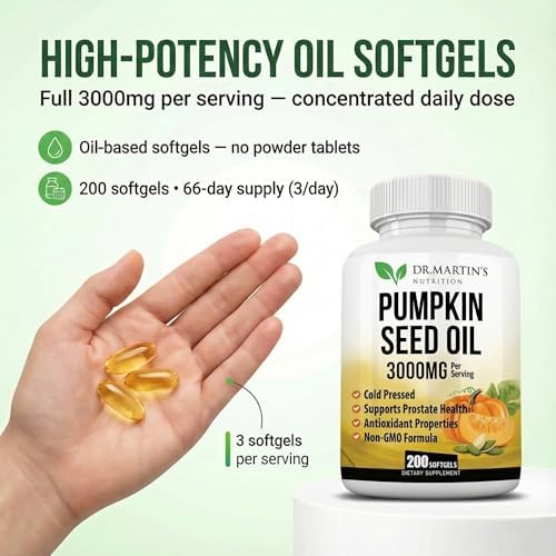 Dr. Martin's Pumpkin Seed Oil 3000mg packaging back side