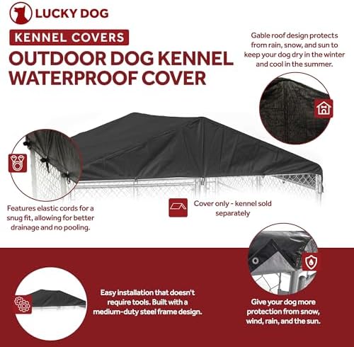 Sturdy elastic cords securing black weather guard kennel cover close up