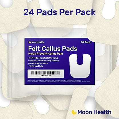 Close up of 1/8 inch thick white felt adhesive foot cushions