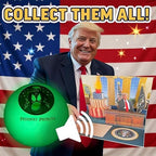Close up of President Predicto novelty toy on a desk