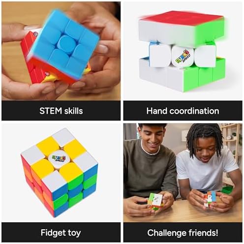 Rubik's official packaging for the premium three by three magnetic speed cube.