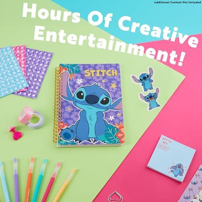 Child using Get Trend Disney Stitch journal kit for creative writing