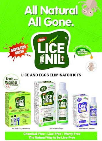 Lice-Nil herbal oil application on hair for super lice elimination.