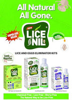Lice-Nil herbal oil application on hair for super lice elimination.