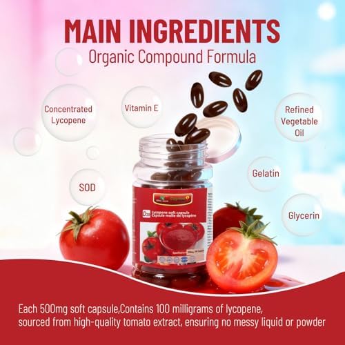 Wins Town Lycopene 100 count bottle side angle packaging view