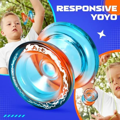 Wabesmanis dual function responsive yoyo kit components including bearings and strings